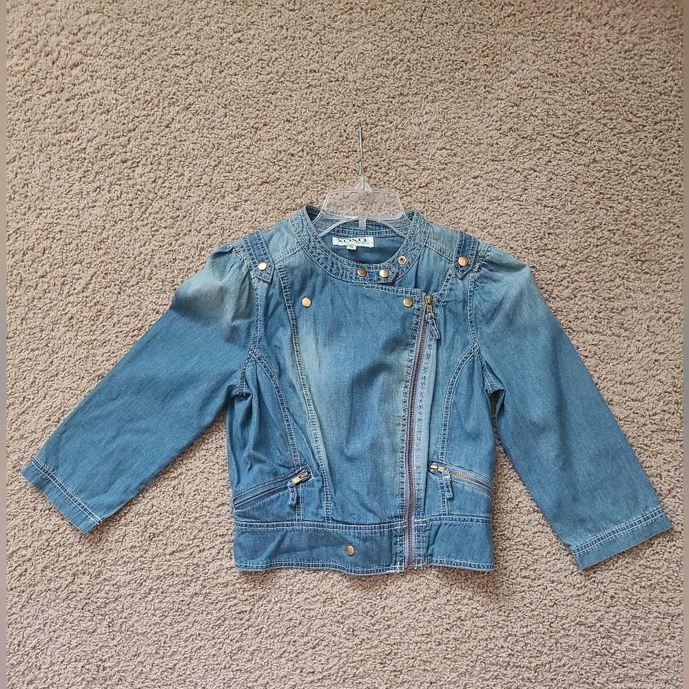 XOXO Light Blue Denim Jacket with Gold Buttons